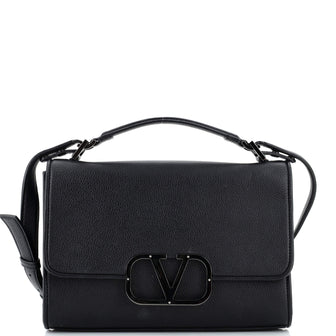 Valentino Garavani VLogo Type Shoulder Bag Leather Small