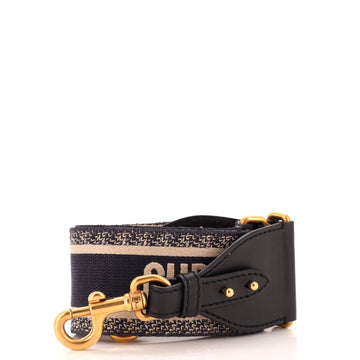 Christian Dior Logo Shoulder Strap Embroidered Canvas