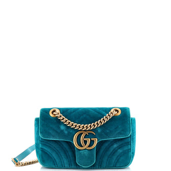 Gucci GG Marmont Flap Bag Matelasse Velvet Mini