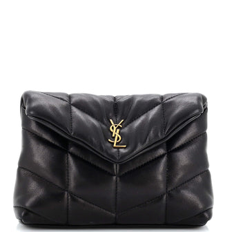 Saint Laurent LouLou Puffer Clutch Leather Small