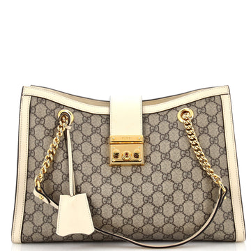 Gucci Padlock Chain Tote GG Coated Canvas Medium