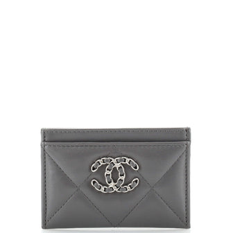 Chanel 19 Card Holder Quilted Leather