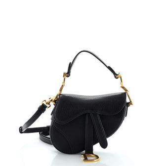 Christian Dior Saddle Handbag Leather Micro