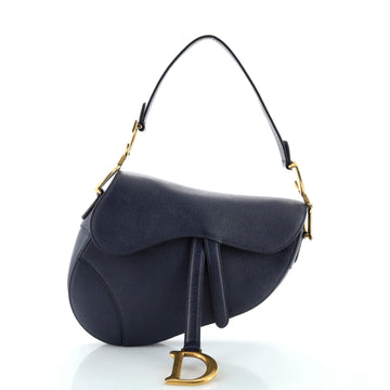 Christian Dior Saddle Handbag Leather Medium