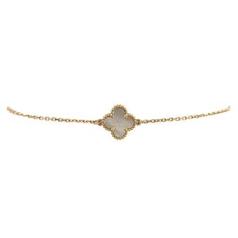 Van Cleef & Arpels Sweet Alhambra Bracelet 18K Yellow Gold and Mother of Pearl