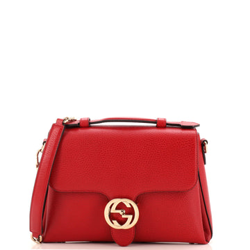 Gucci Interlocking Top Handle Bag (Outlet) Leather Small