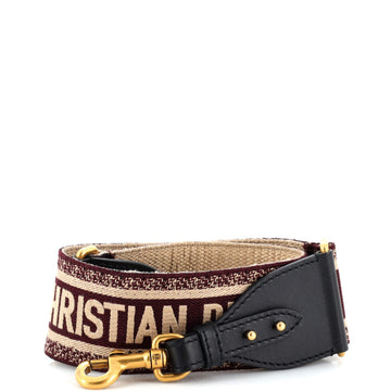 Christian Dior Logo Shoulder Strap Embroidered Canvas