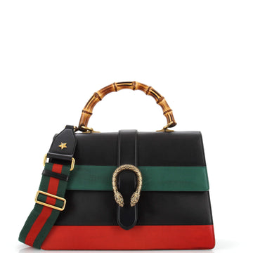 Gucci Dionysus Bamboo Top Handle Bag Colorblock Leather Large