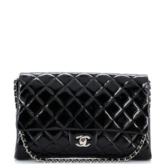 Chanel Clutch with Chain Quilted Patent