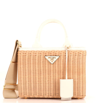 Prada Basket Bag Wicker with Canapa Small