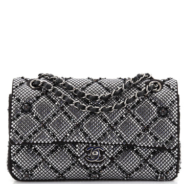 Chanel Classic Double Flap Bag Strass Embellished Beaded Quilted Satin Medium