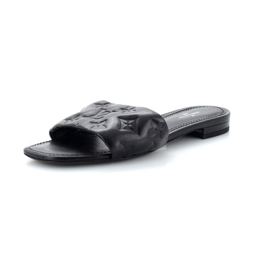 Louis Vuitton Women's Revival Flat Mule Sandals Monogram Embossed Leather