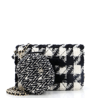 Chanel Wallet on Chain with Coin Purse Quilted Tweed with Shearling