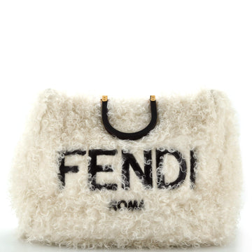 Fendi Sunshine Shopper Tote Faux Fur Large
