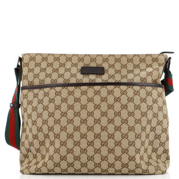 Gucci Front Pocket Web Messenger GG Canvas Medium