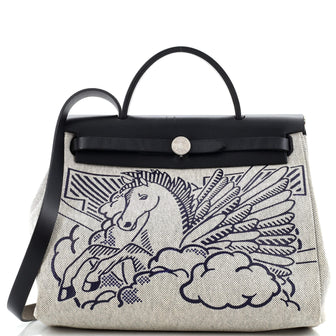 Hermes Herbag Zip Pegase Pop Toile and Leather 31