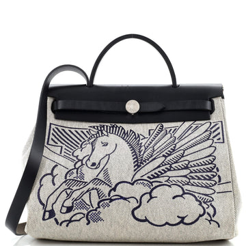 Hermes Herbag Zip Pegase Pop Toile and Leather 31