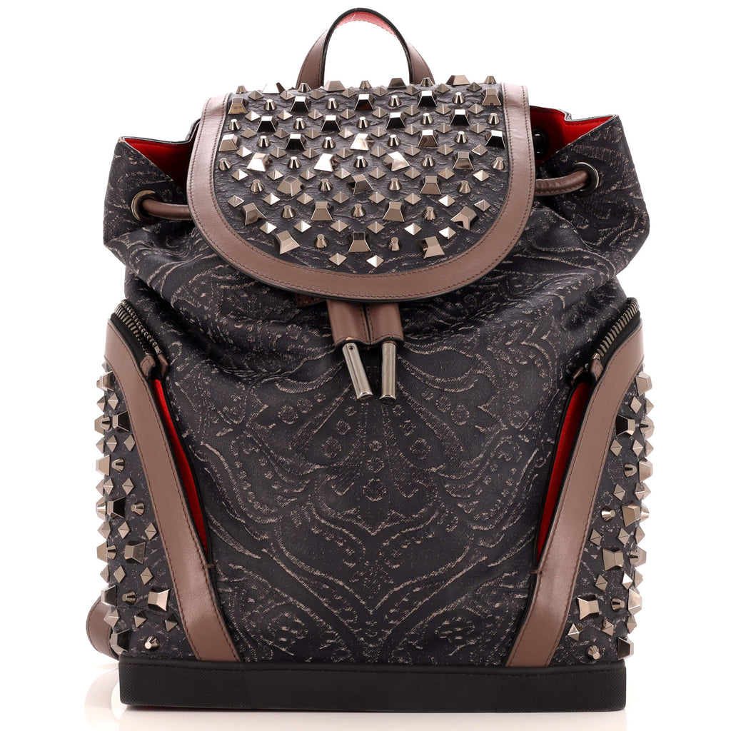 christian louboutin mini explorafunk studded leather crossbody backpack Christian Louboutin Explorafunk Backpack Studded Embossed Leather 272455