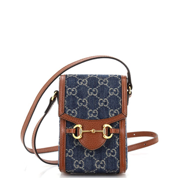 Gucci Horsebit 1955 Crossbody Bag GG Denim Mini