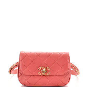 Chanel Chain Infinity Waist Bag Quilted Lambskin