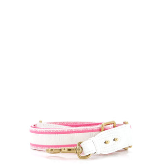 Christian Dior Logo Shoulder Strap Embroidered Canvas Thin