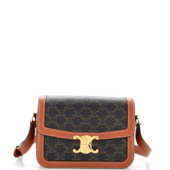 Celine Triomphe Shoulder Bag Triomphe Coated Canvas Medium