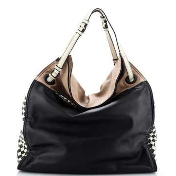 Bottega Veneta Palio Fold Over Tote Colorblock Nappa Leather With Intrecciato Detail