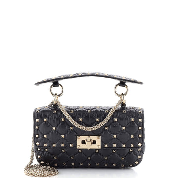 Valentino Garavani Moncler Rockstud Spike Flap Bag Quilted Nylon Small