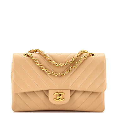 Chanel Vintage Classic Double Flap Bag Chevron Lambskin Medium
