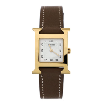 Hermes Heure H Quartz Watch Stainless Steel and Leather 21