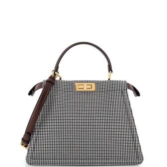 Fendi Peekaboo ISeeU Bag Houndstooth Wool Medium