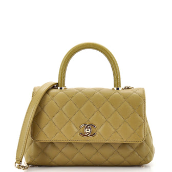 Chanel Coco Top Handle Bag Quilted Caviar Mini