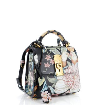 Salvatore Ferragamo Boxyz Top Handle Bag Printed Leather Small