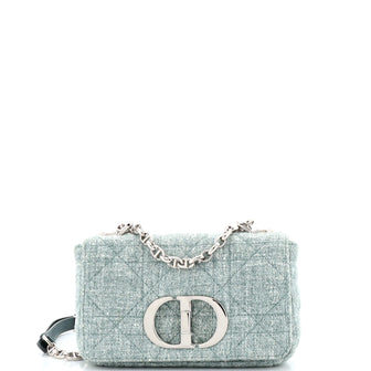 Christian Dior Caro Bag Macrocannage Quilt Linen Small