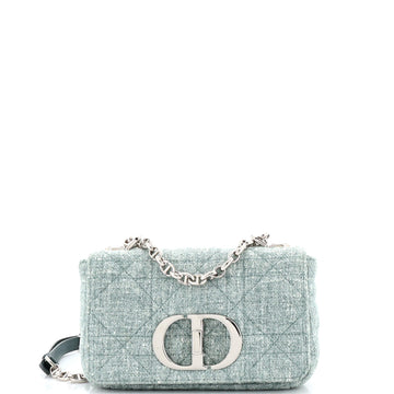 Christian Dior Caro Bag Macrocannage Quilt Linen Small