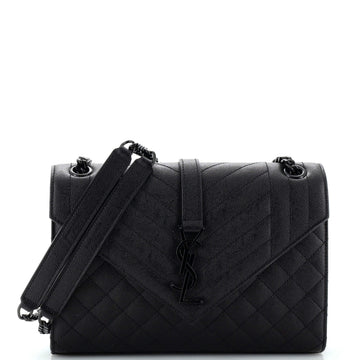 Saint Laurent Classic Monogram Envelope Satchel Mixed Matelasse Leather Medium
