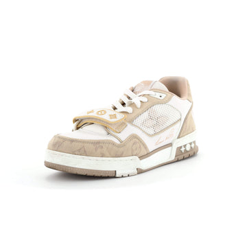 Louis Vuitton Men's LV Trainer Velcro Sneakers Monogram Denim and Leather with Mesh