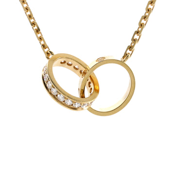 Cartier Love Interlocking Necklace 18K Yellow Gold and Diamonds