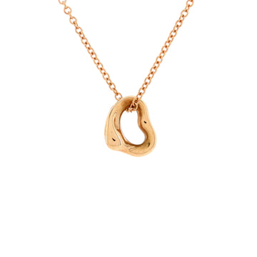 Tiffany & Co. Elsa Peretti Open Heart Pendant Necklace 18K Rose Gold 7mm