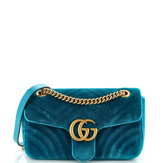 Gucci GG Marmont Flap Bag Matelasse Velvet Small