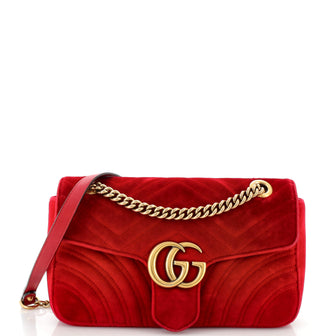 Gucci GG Marmont Flap Bag Matelasse Velvet Small
