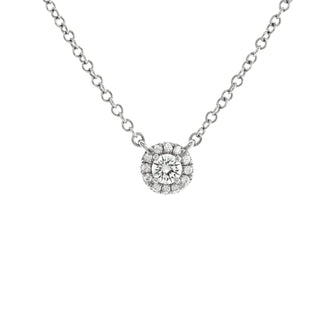 Tiffany & Co. Soleste Round Pendant Necklace Platinum with Diamonds 0.16CT