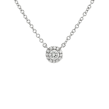 Tiffany & Co. Soleste Round Pendant Necklace Platinum with Diamonds 0.16CT