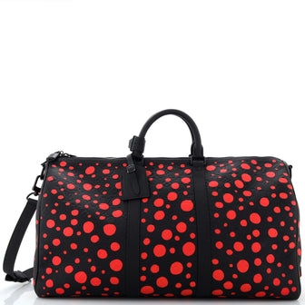 Louis Vuitton Keepall Bandouliere Bag Yayoi Kusama Infinity Dots Monogram Taurillon Leather 50