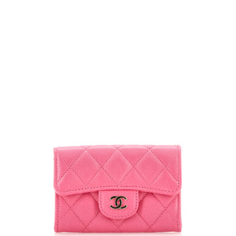 Chanel Classic Flap Card Case Quilted Caviar
