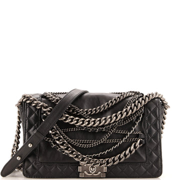 Chanel Boy Flap Bag Enchained Lambskin New Medium