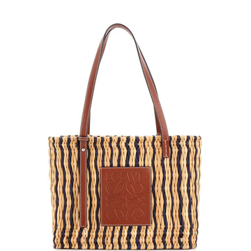 Loewe Square Basket Tote Woven Raffia Small