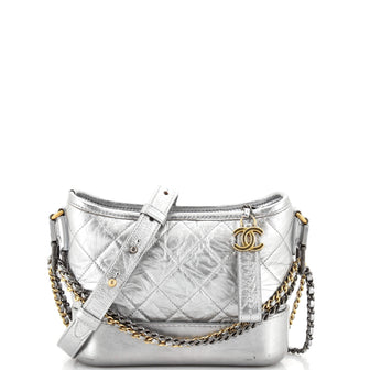 Chanel Gabrielle Hobo Quilted Metallic Aged Calfskin Small