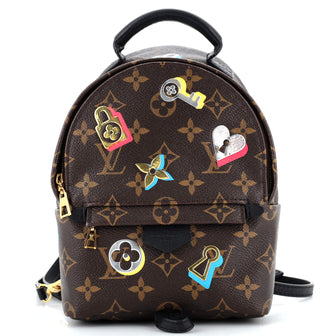 louis vuitton backpack palm spring Louis Vuitton Palm Springs Backpack Limited Edition Love Lock Monogram Canvas Mini Brown 272633122