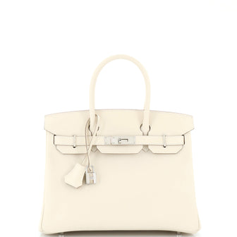Hermes Birkin Handbag Light Epsom with Palladium Hardware 30